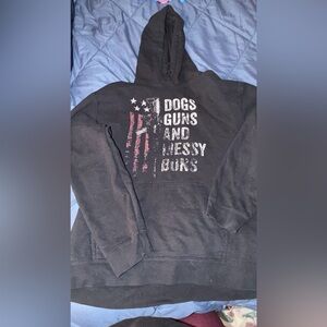 Source Unknown Black Hoodie with Flag and Slogan